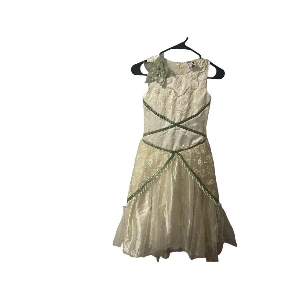 DISNEY STORE PRINCESS TIANA & THE FROG DELUXE WEDDING DRESS ( SZ: M 7/8) RARE